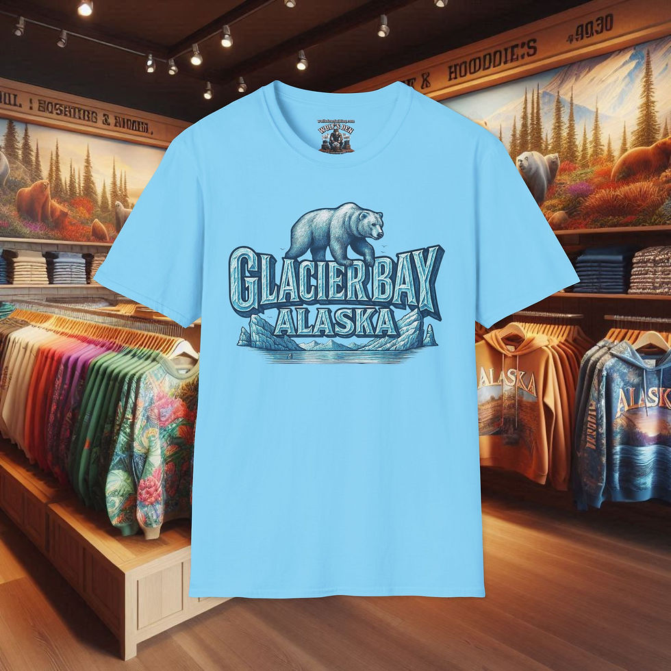 Thumbnail: Glacier Bay Alaska Bear T-shirt for Women, Alaska shirts, tees, shirts