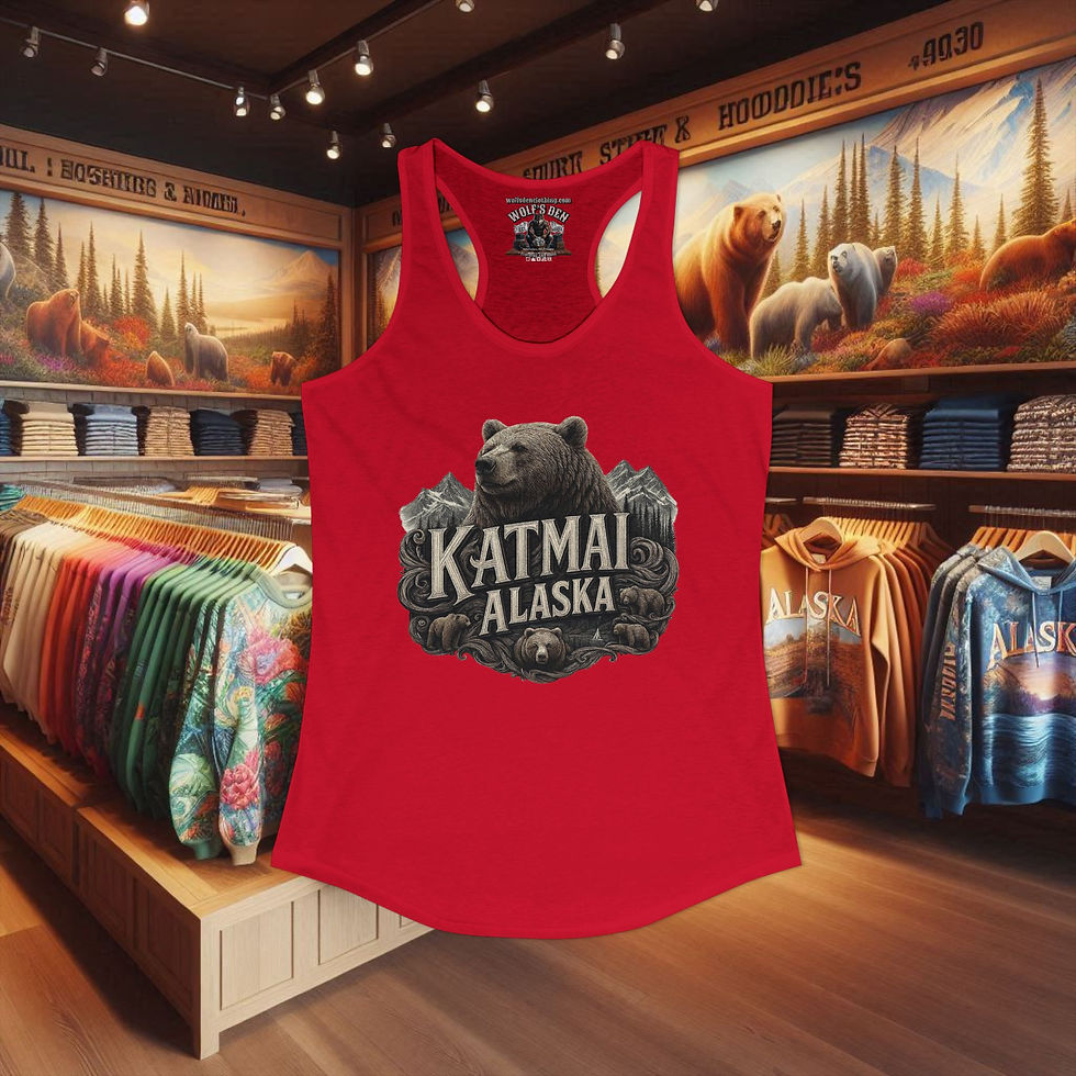 Thumbnail: Katmai Alaska bear racerback tank top
