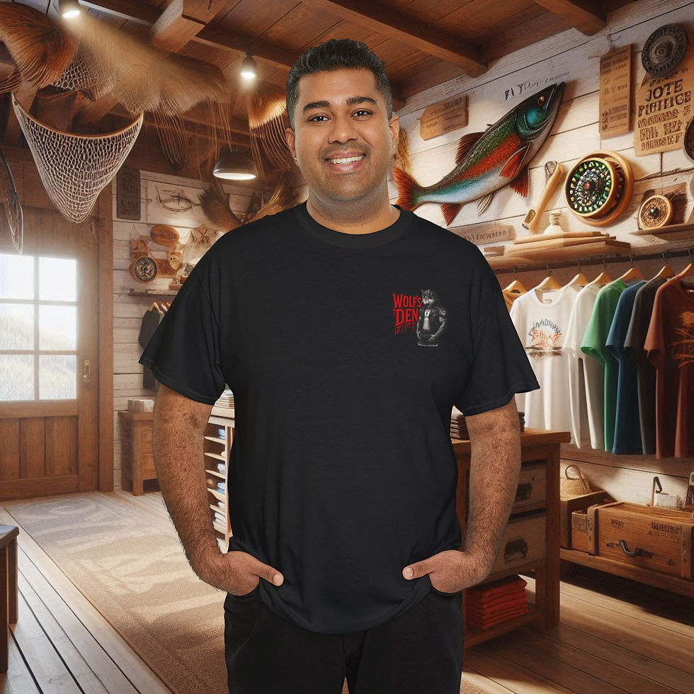 Man modeling a black police accountability shirt