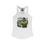 Thumbnail: White Racerback Tank top with Alligator Alcatraz design, Wolf's Den Clothing.