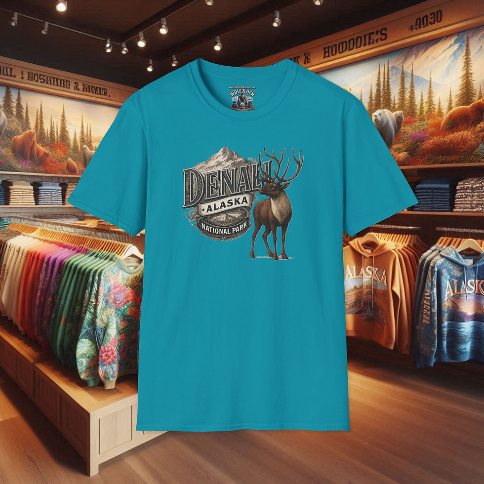 Thumbnail: Denali Alaska Caribou T-shirt for Women, Alaska shirts, tees, Caribou shirts