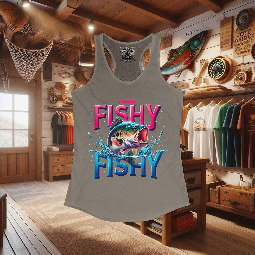 Thumbnail: Women's Here Fishy Fishy Bass Fishing Tee – Lake Life Angler Tank Tops, shirts