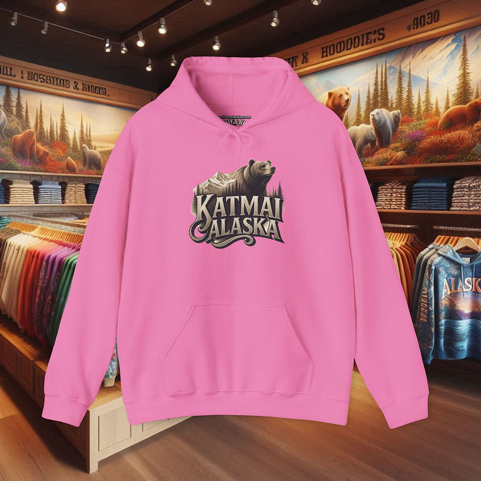 Thumbnail: Pink Katmai Alaska bear hoodie