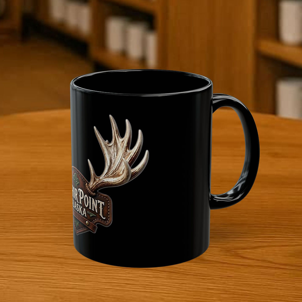 Thumbnail: Anchor Point Alaska Coffee Mug — Rustic Antler Lodge Design camp mug