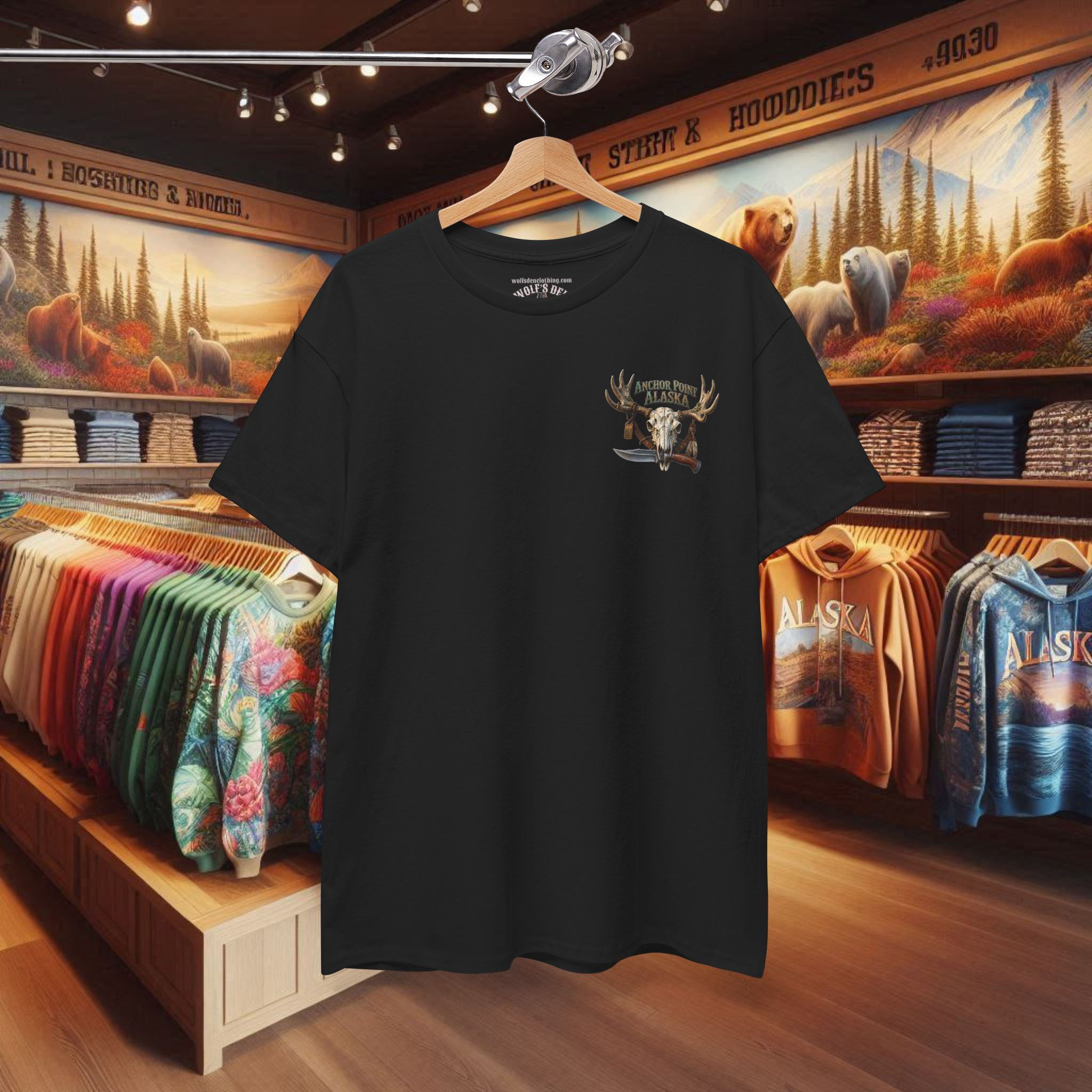 Alaska Moose Skull Tee — "Anchor Point Alaska" Hunting Shirt