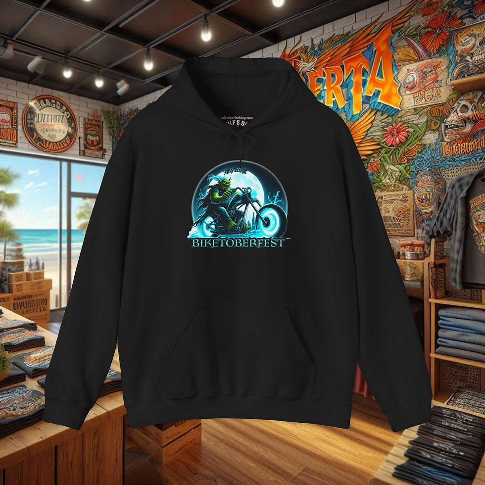 Thumbnail: Men's black Biketoberfest motorcycle lifestyle apparel hoodie