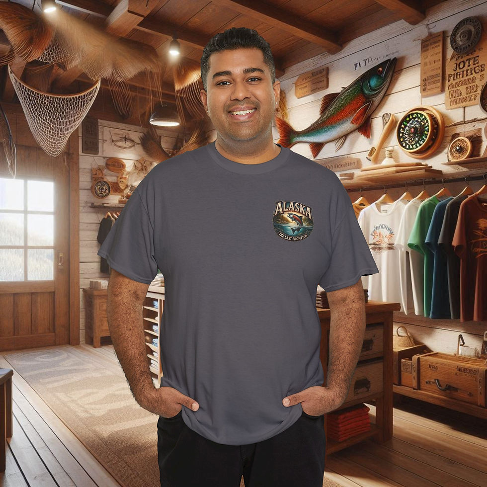 Thumbnail: Alaska Fishing T-Shirt – The Last Frontier Graphic Tees, funny cool top rated
