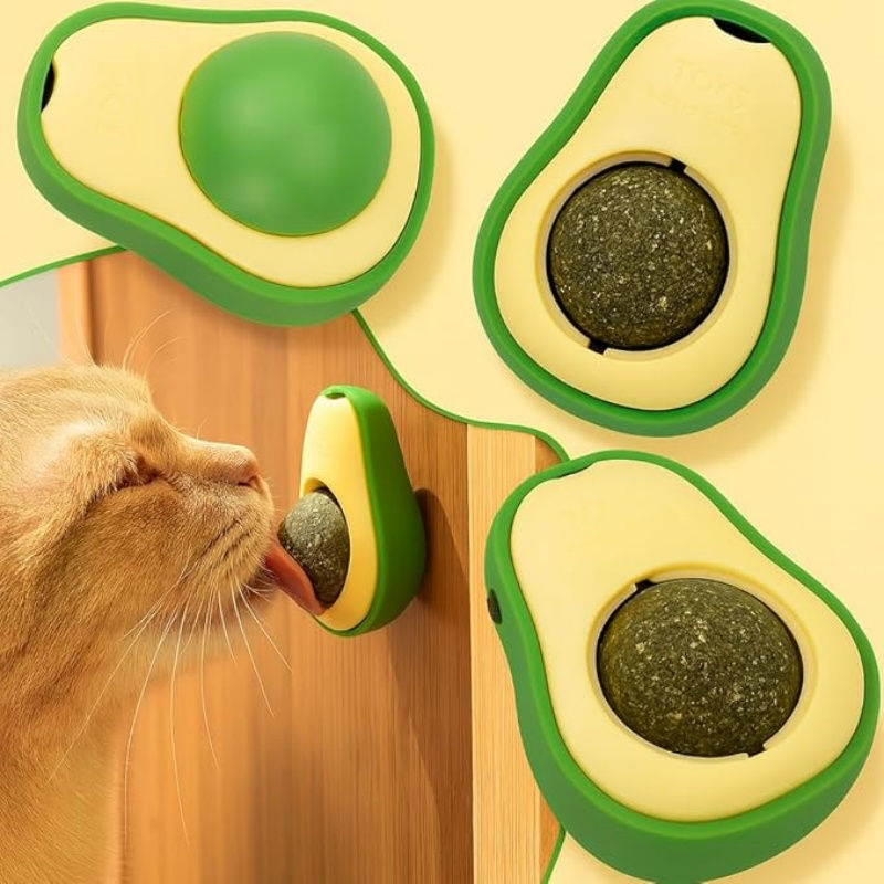 Natural Cat Herb Lick Ball Lick Tent Cleaning Snack Avacado Toy For Cats With Ca