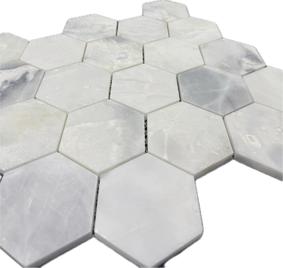 Thumbnail: GD Aegean White 3” Hexagon Honed