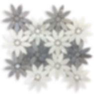 Flower White and Carrara 9.5X11 Polished Waterjet Pattern