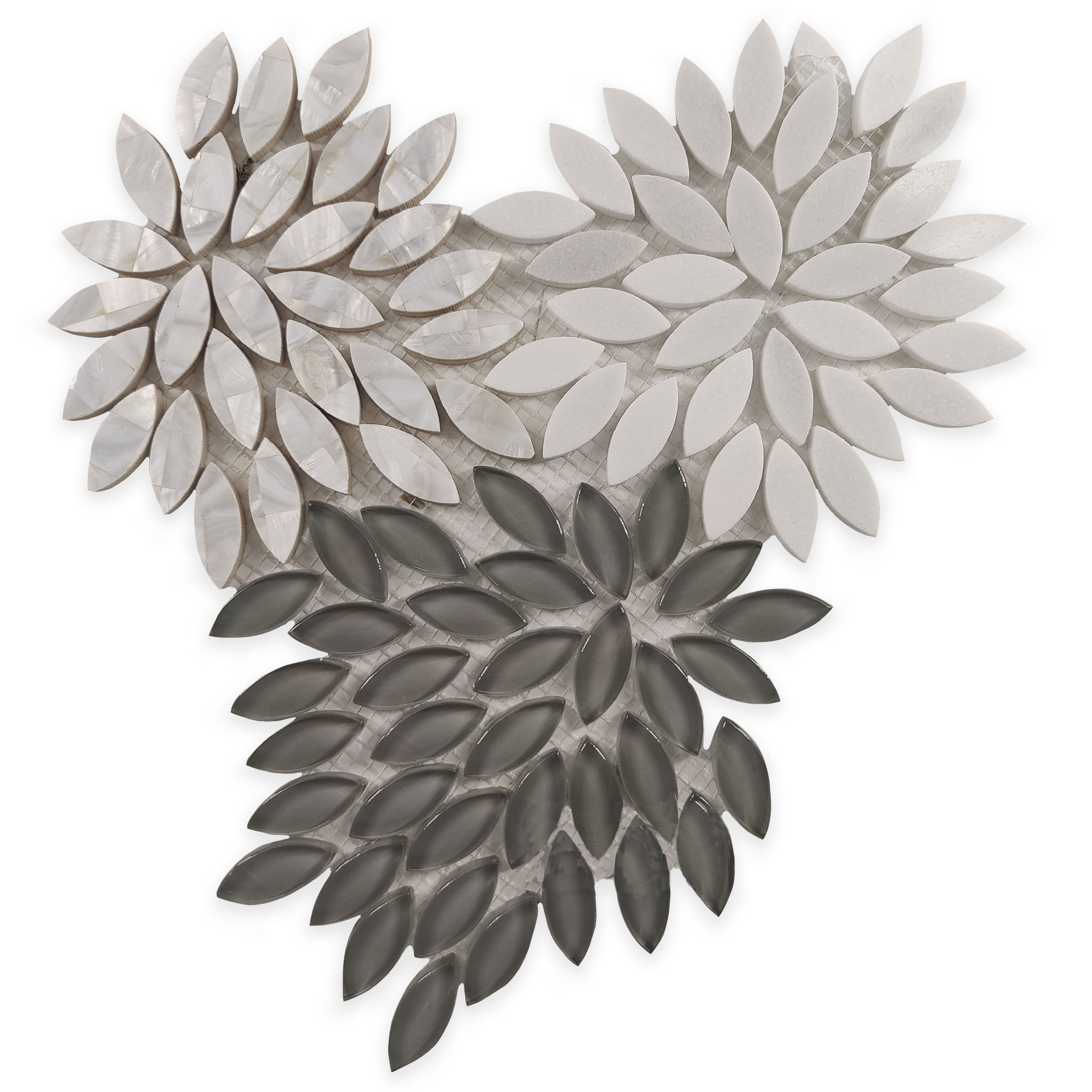 Mix Petals Mother of Pearl, Glass & Thassos