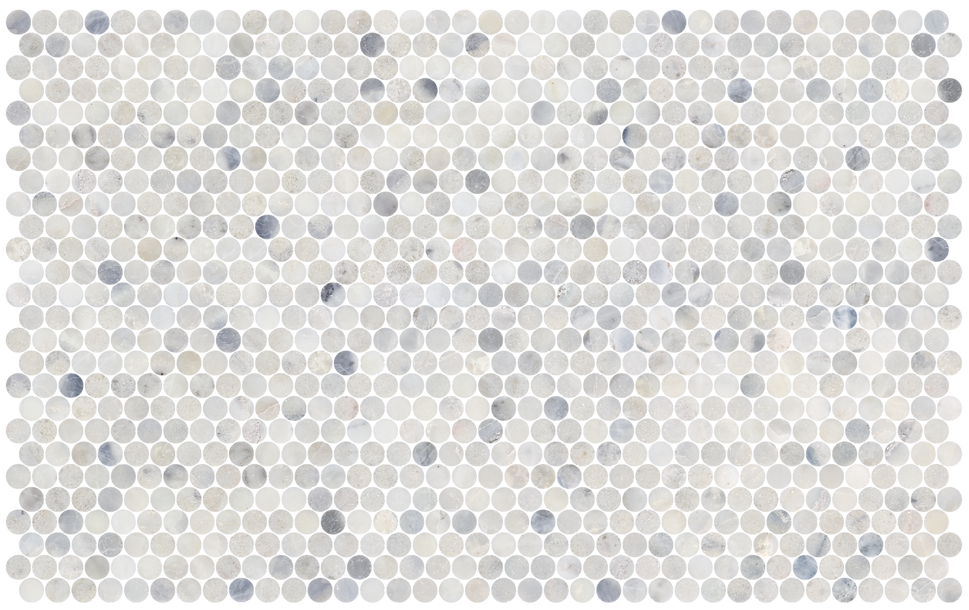 Thumbnail: GD Aegean White 1” Penny Round Honed