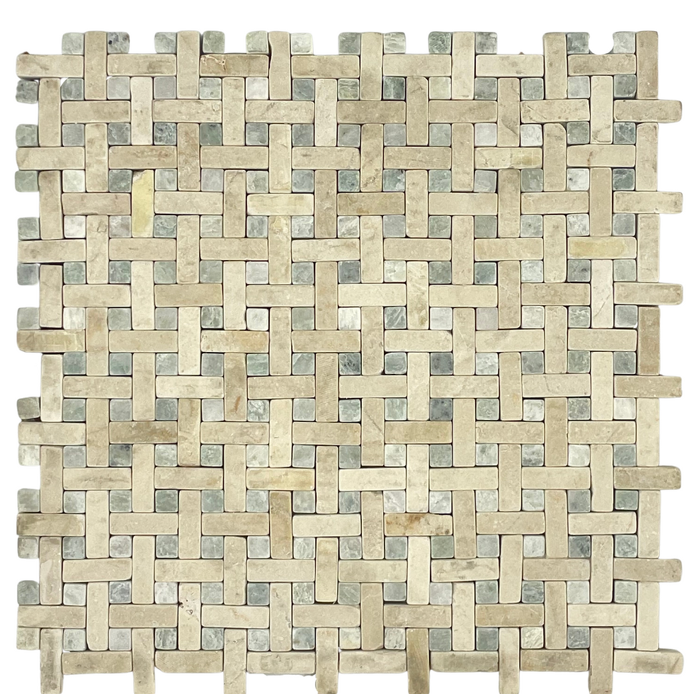 Wicker Crema Marfil and Ming Green Tumbled