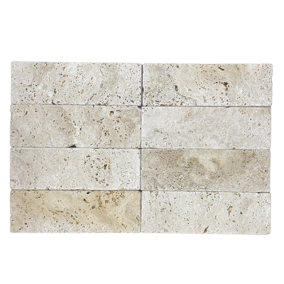 Thumbnail: Travertine Avorio Tumbled 4"X12"