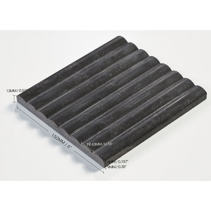 Thumbnail: GD Fluted Convex Marble Panel Gun Powder Honed