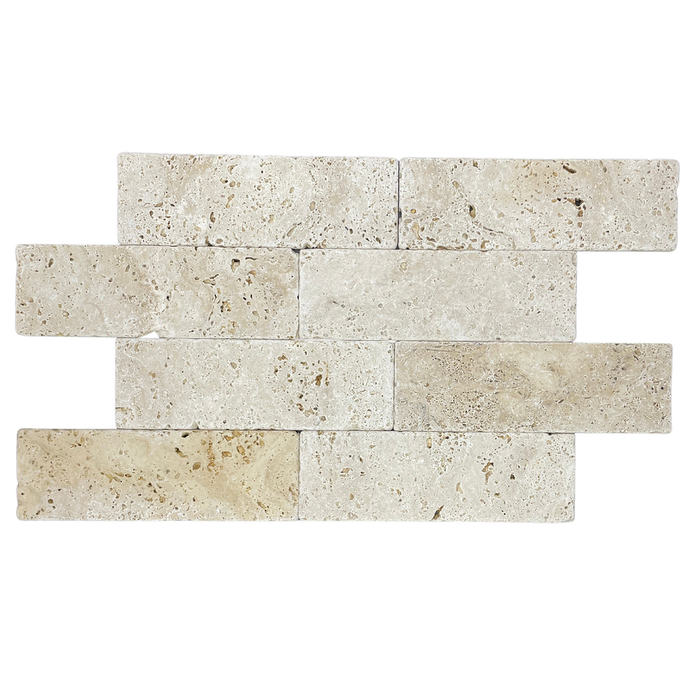 Thumbnail: Travertine Avorio Tumbled 4"X12"