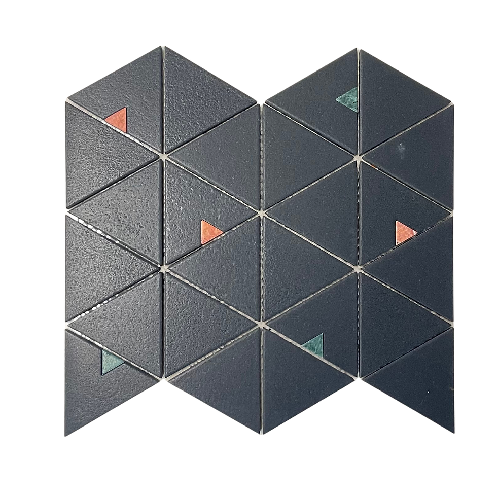 Triangle Charcoal Black with Coloured Inserts