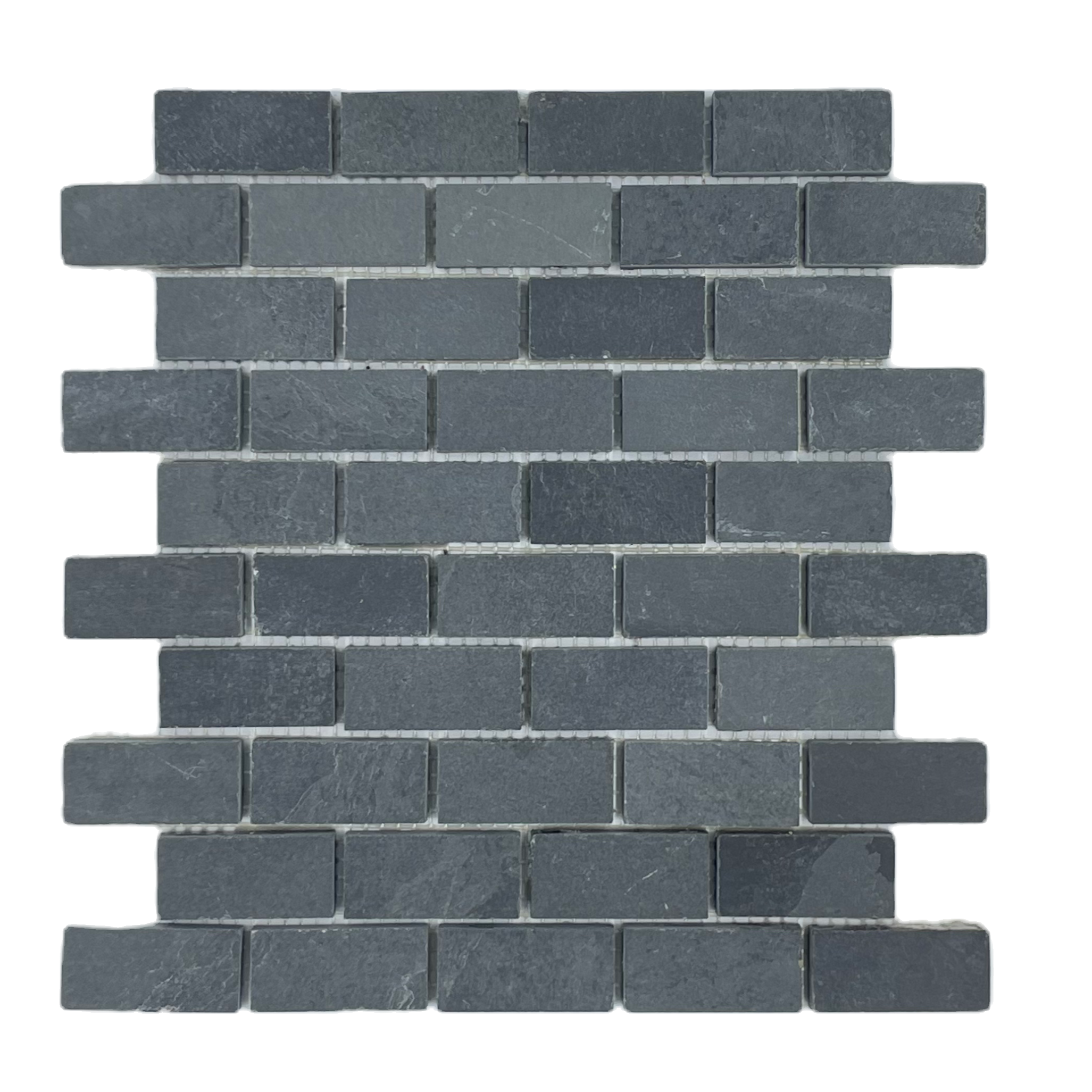 Brickjoint Black Slate Natural 1" X 2"