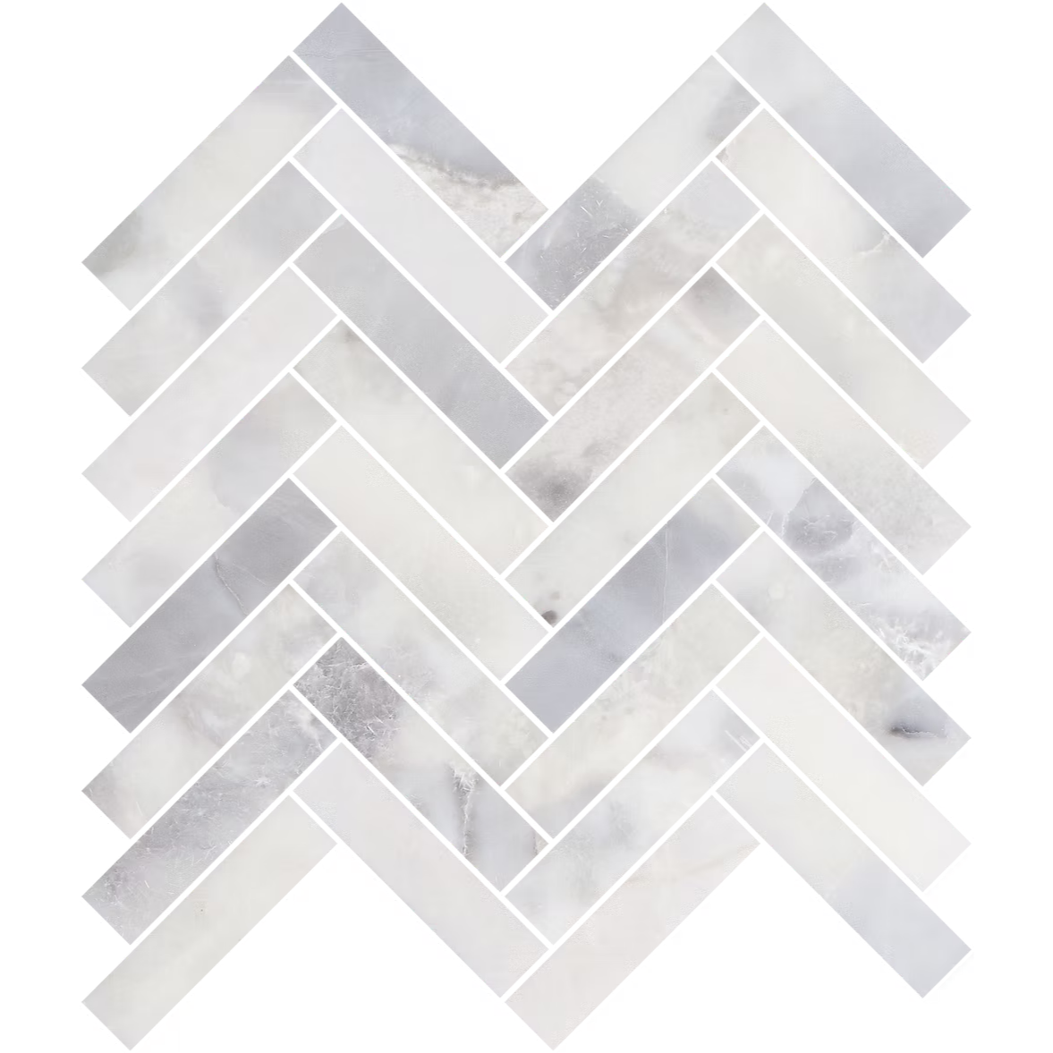 GD Aegean  White 1x4” Herringbone Honed