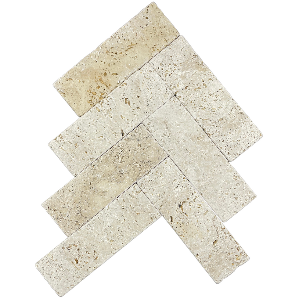 Thumbnail: Travertine Avorio Tumbled 4"X12"