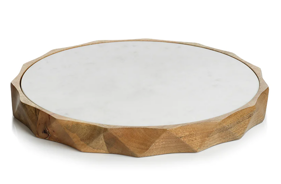 Wood & White Marble Board