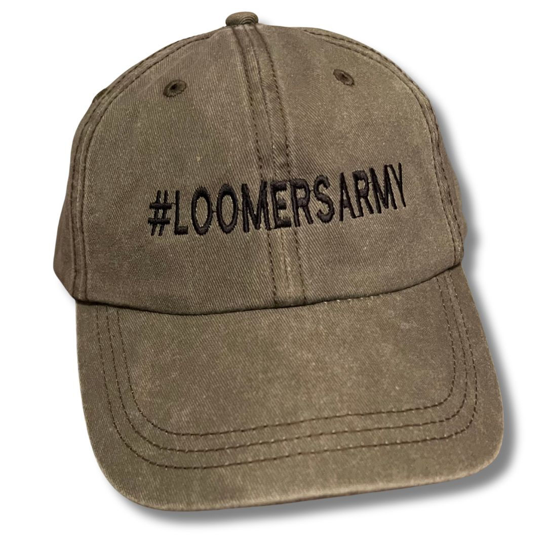 Olive #LoomersArmy Womans Ball Cap With Buckle Strap
