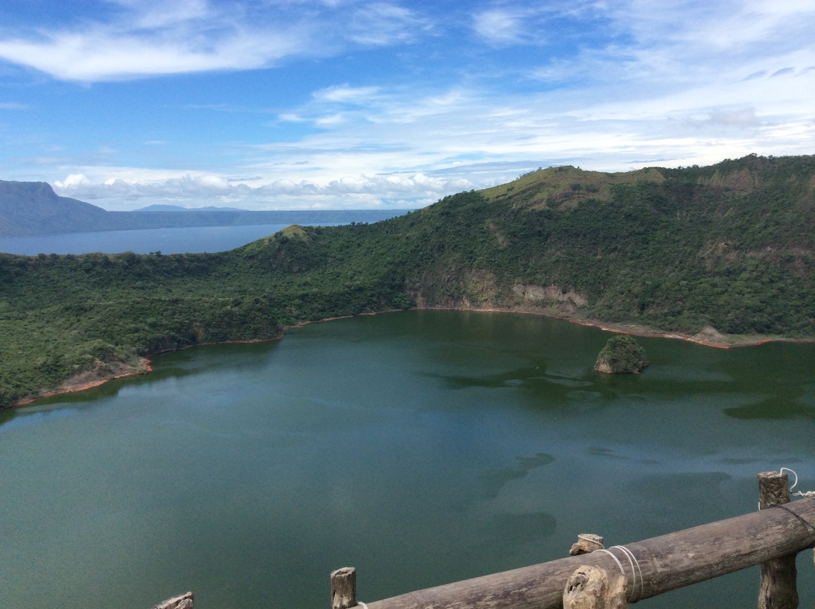 Volcano crater lake