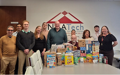 Incatech employees donating food for Any Soldier Inc.