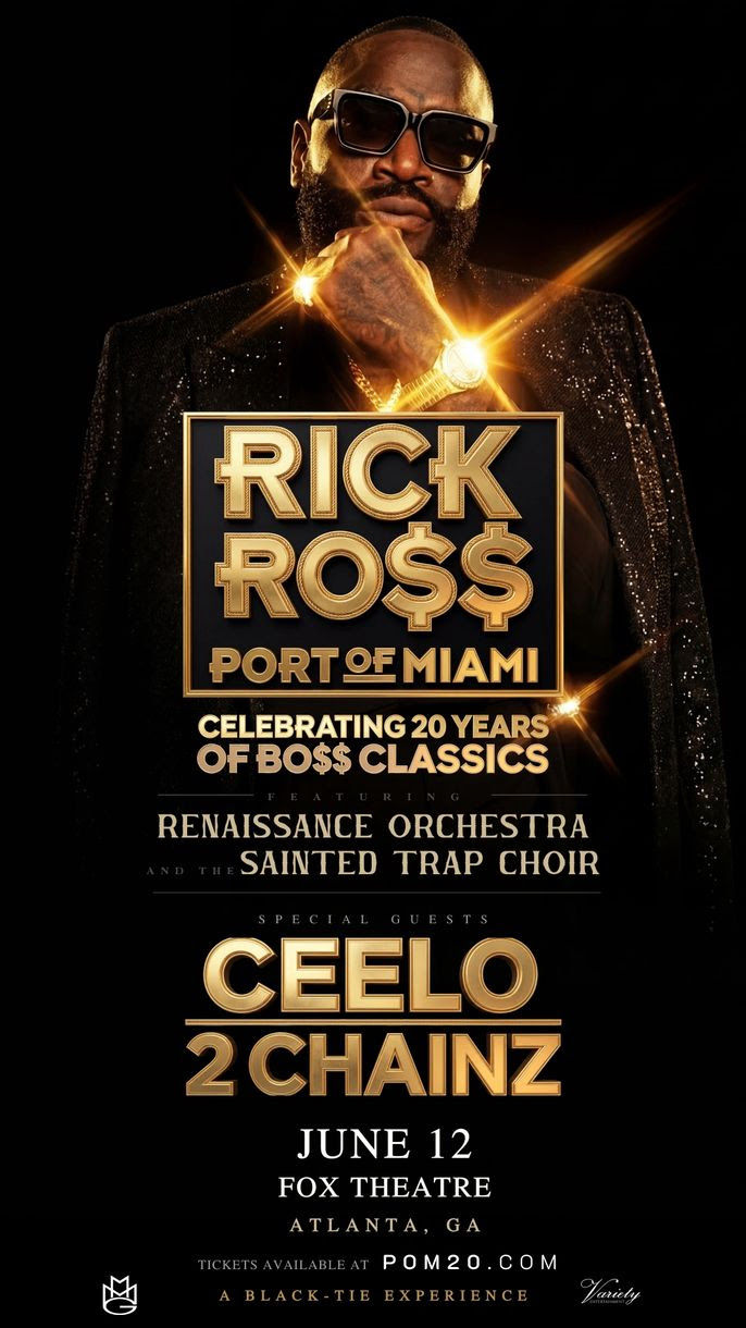 Rick Ross Celebrates 20 Years of Port of
Miami with a Grand Performance at the
Fox Theatre