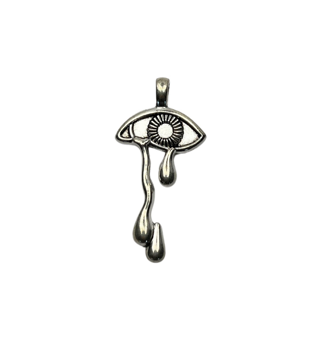 Silver Dripping Eye Charm