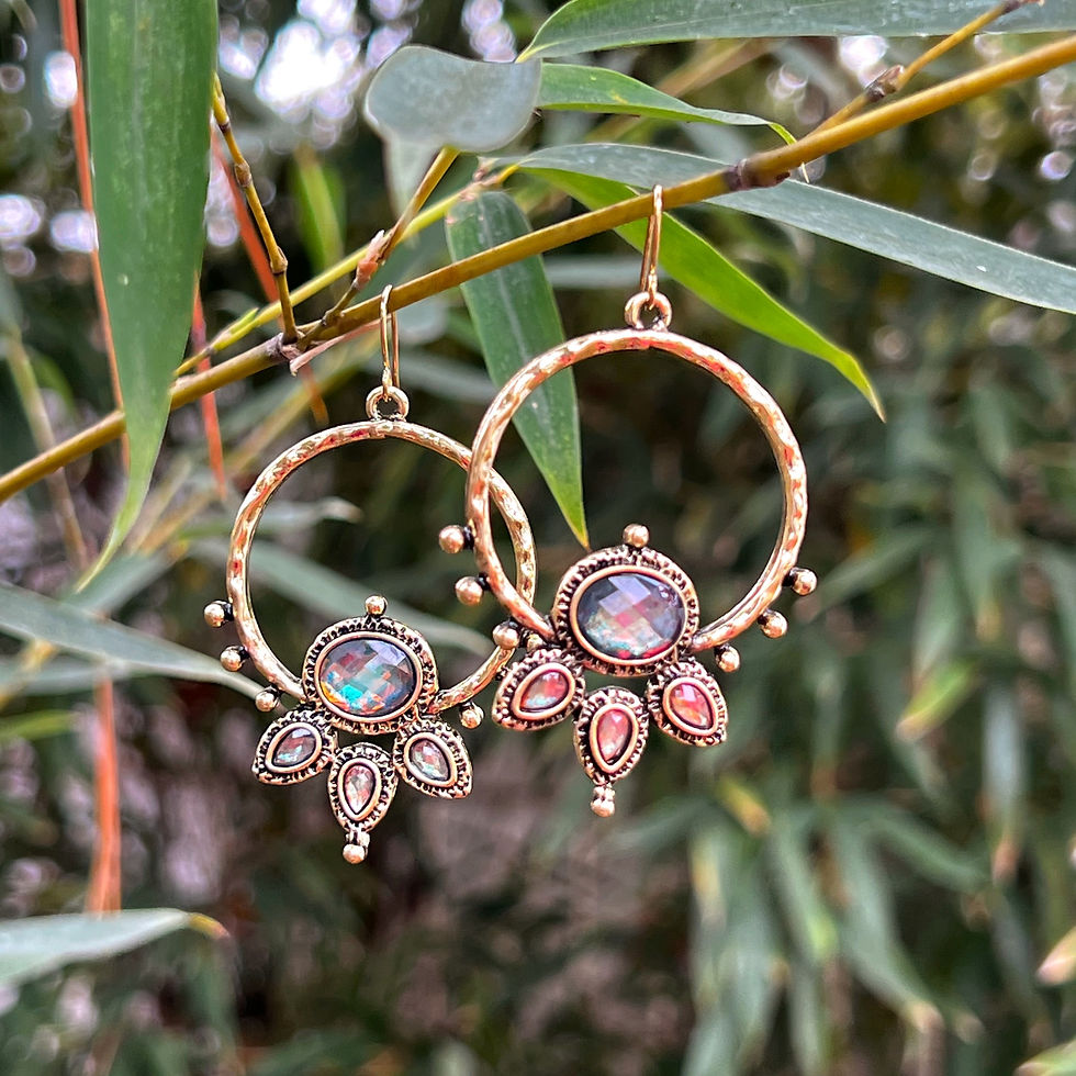 Thumbnail: Hammered Boho Hoop Earrings 