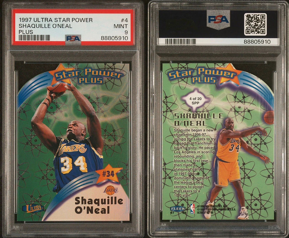 Thumbnail: 1997-98 Fleer Ultra Shaquille O'Neal Star Power Plus SP #4 PSA 9 Lakers Low Pop