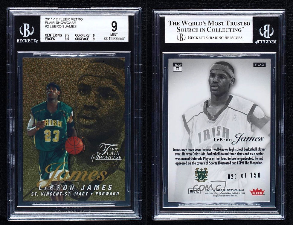 Thumbnail: 2011-12 Fleer Retro Flair Showcase 29/150 LeBron James #FL-2 BGS “9” MINT