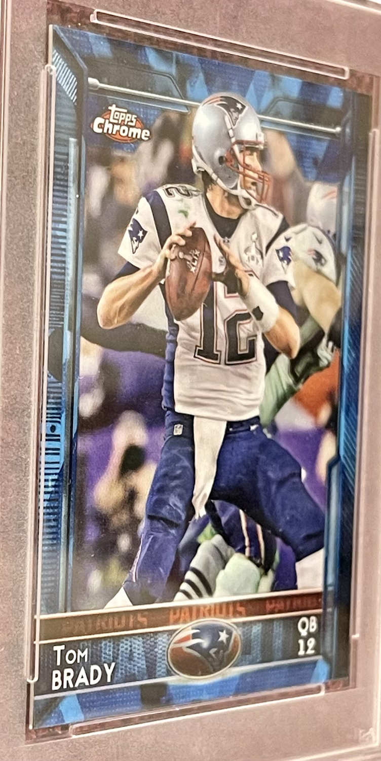 Thumbnail: 2015 Topps Chrome TOM BRADY Mini Diamond Refractor #50 Patriots GRADED PSA “10”