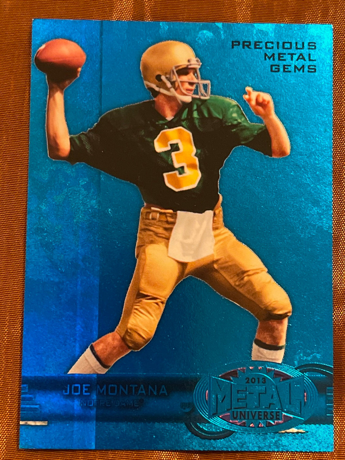 2012 FLEER RETR “JOE MONTANA” PRECIOUS METAL GEMS BLUE #M105  ONLY 02/50 PSA 10?