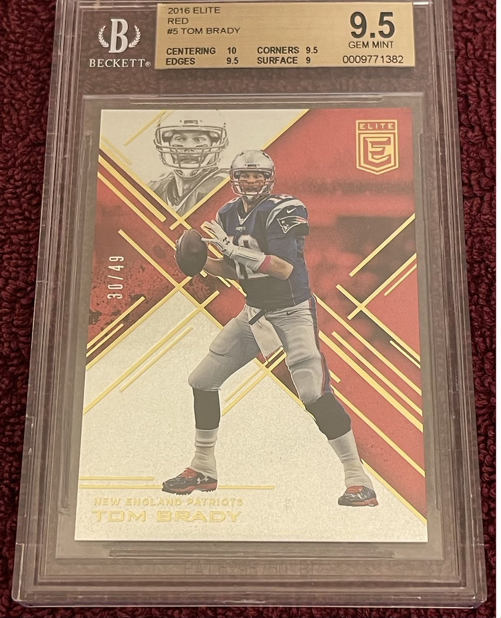 Thumbnail: 2016 Panini Donruss Elite TOM BRADY -RED #5 Graded BECKETT BGS 9.5 Serial #30/49