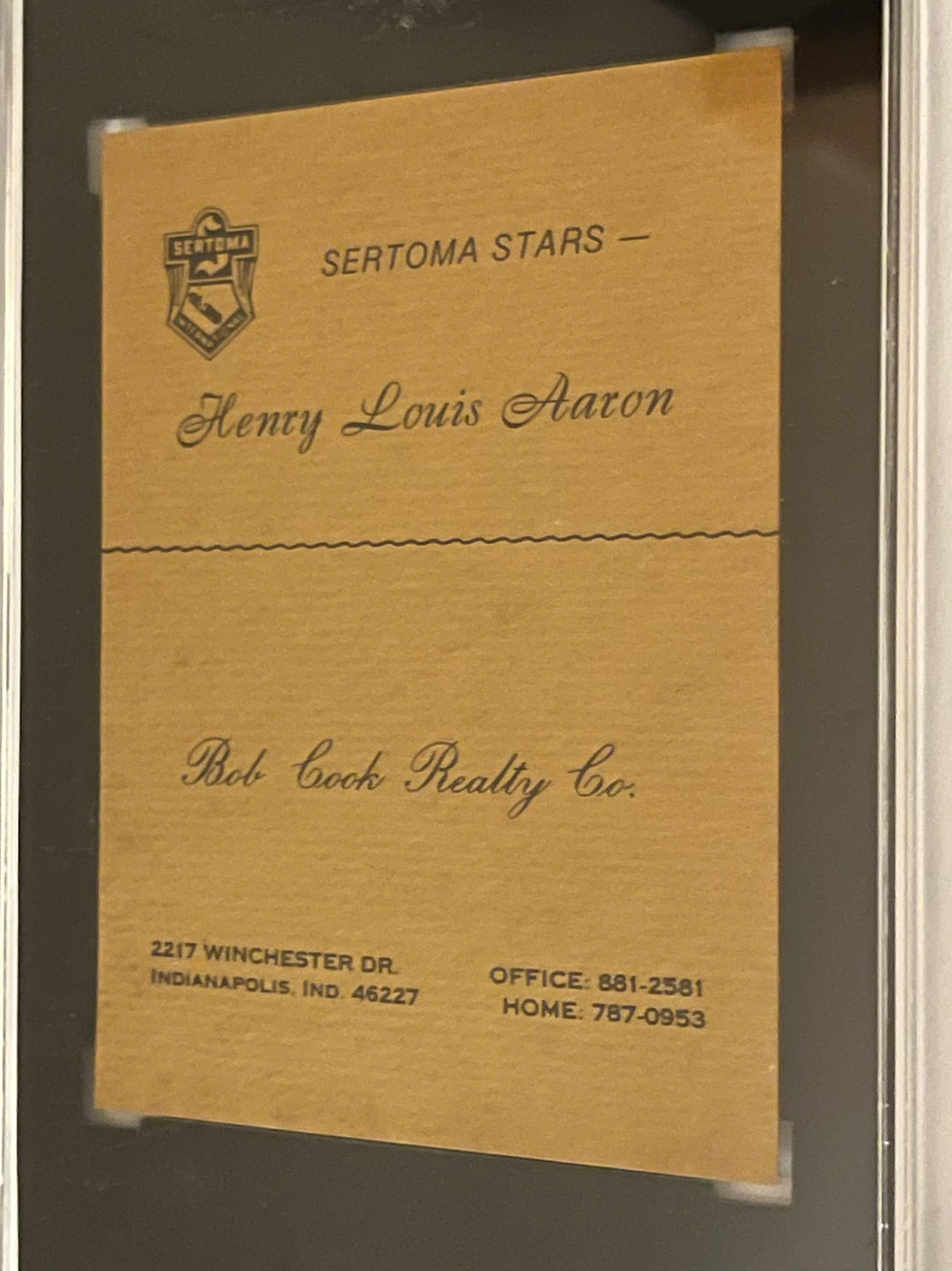 Thumbnail: 1977 HANK AARON  SERTOMA STARS SGC "9" MINT