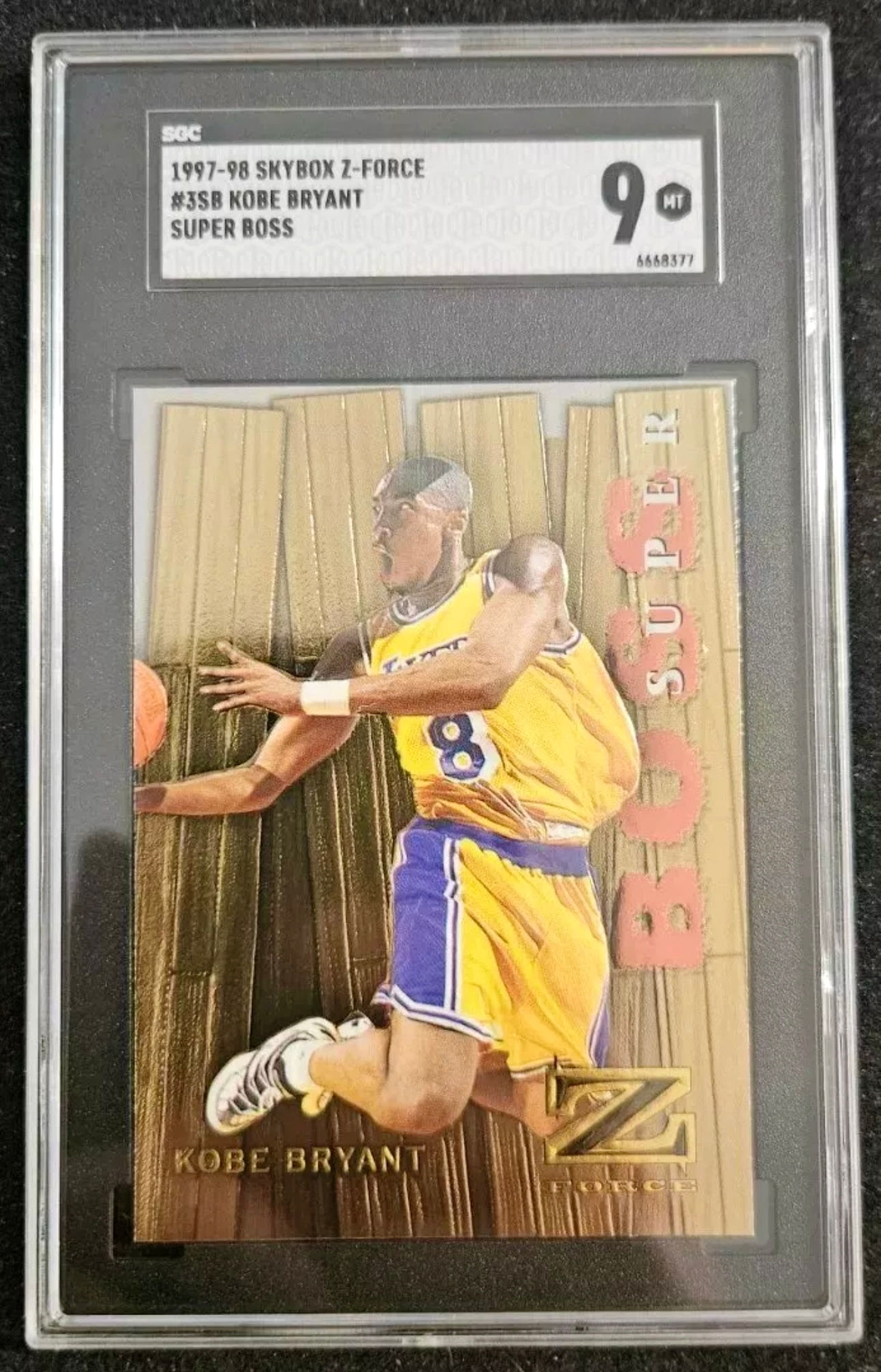 1997-98 Skybox Z-Force #3SB Kobe Bryant Super Boss SGC 9 Mint