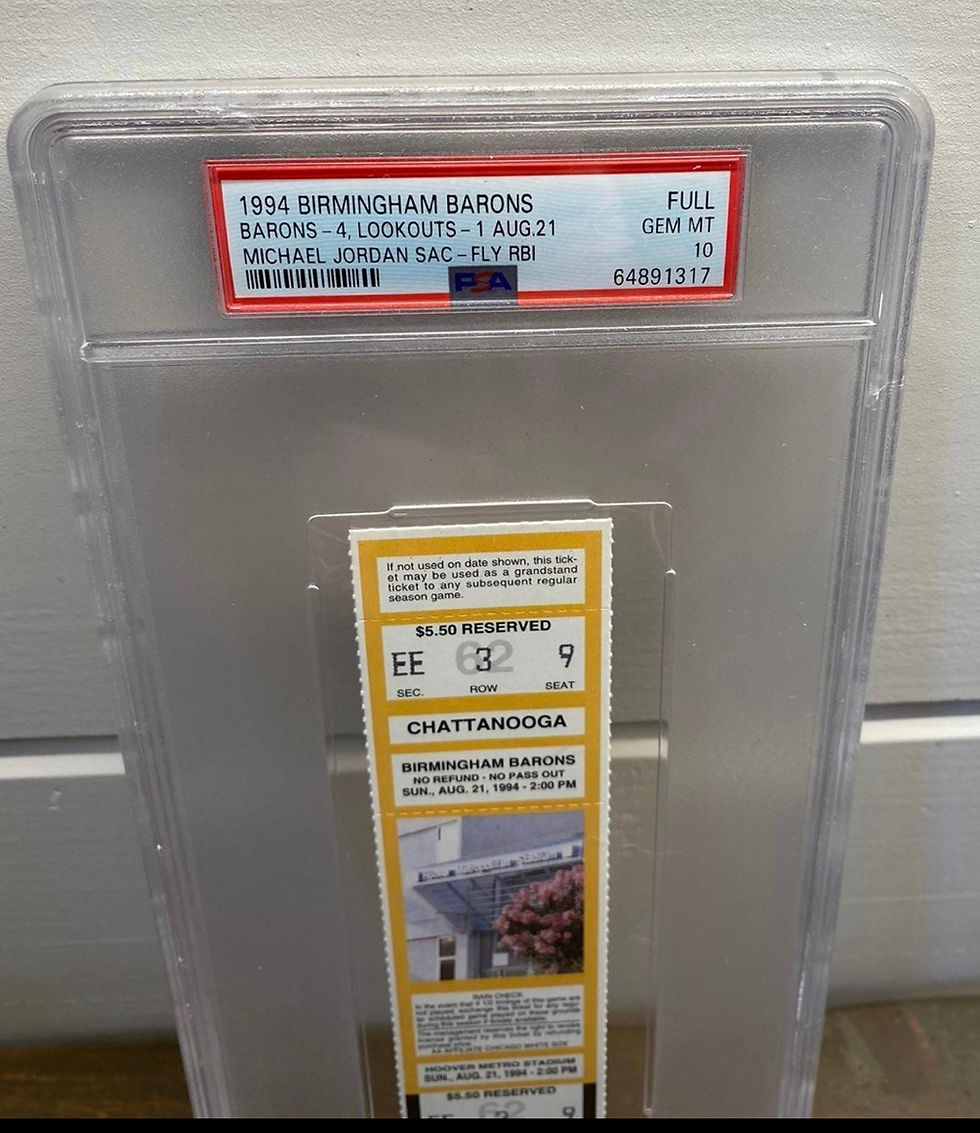 Thumbnail: PSA 10 Michael Jordan Rookie Full Ticket Stub Baseball Birmingham Barons- 1 of 1