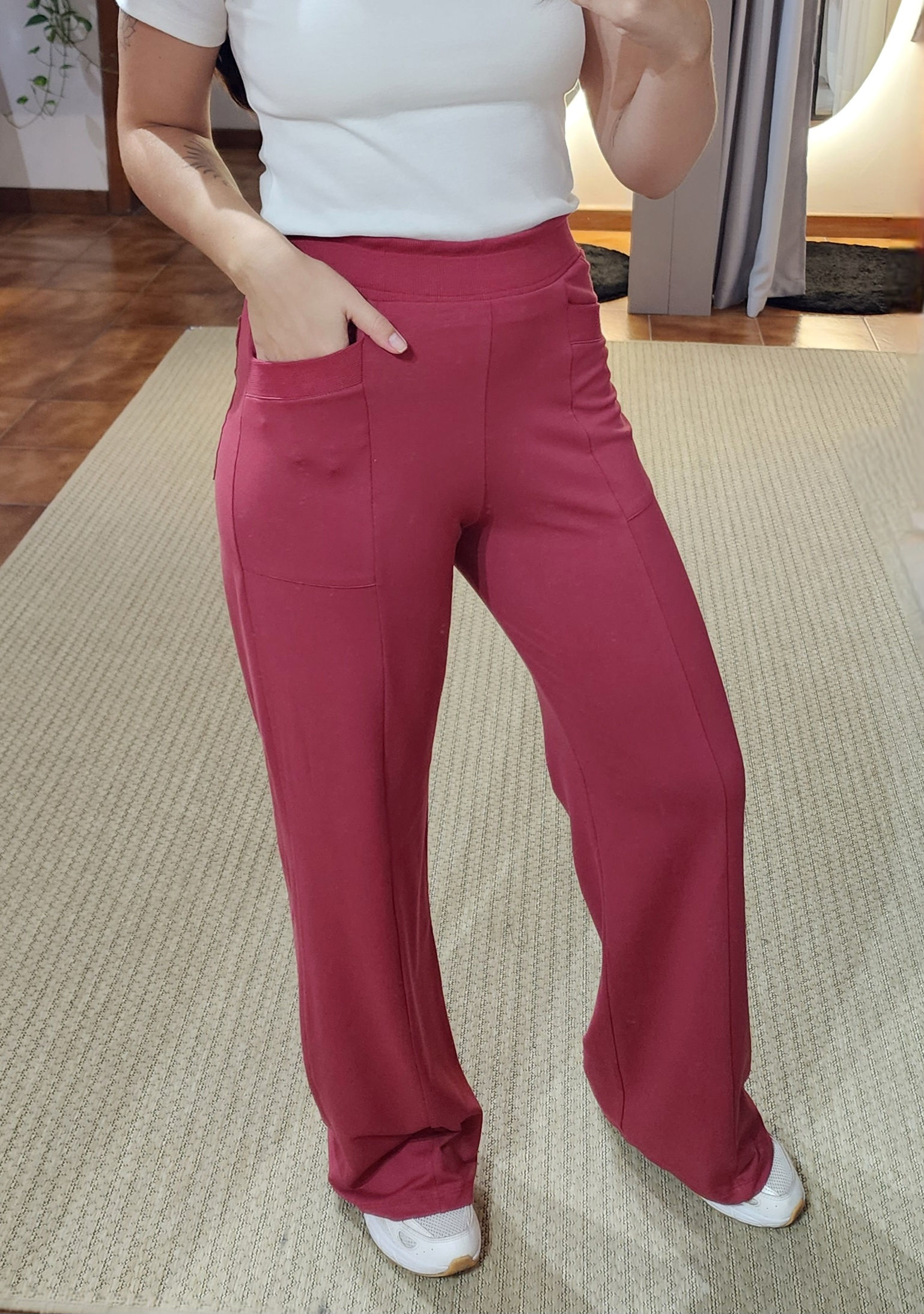 Calça Wide Leg em Moletinho