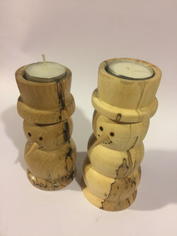 Snowmen Candle Holders