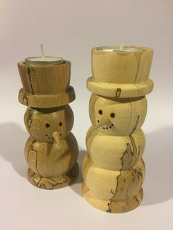 Snowmen Candle Holders