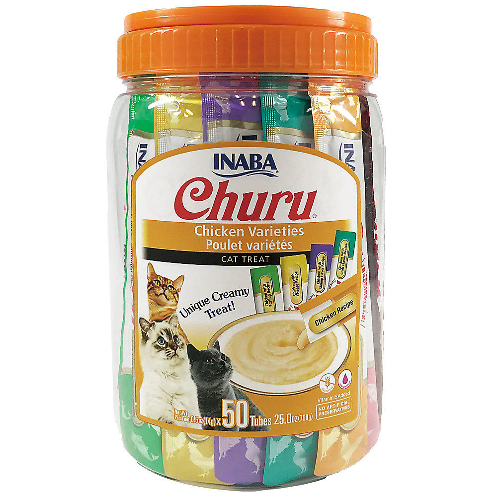 Churu Lickable Cat Treat - Chicken Variety Pack -50 Tubes