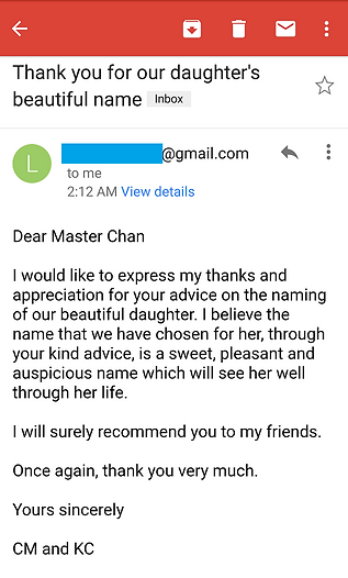 baby chinese name selection