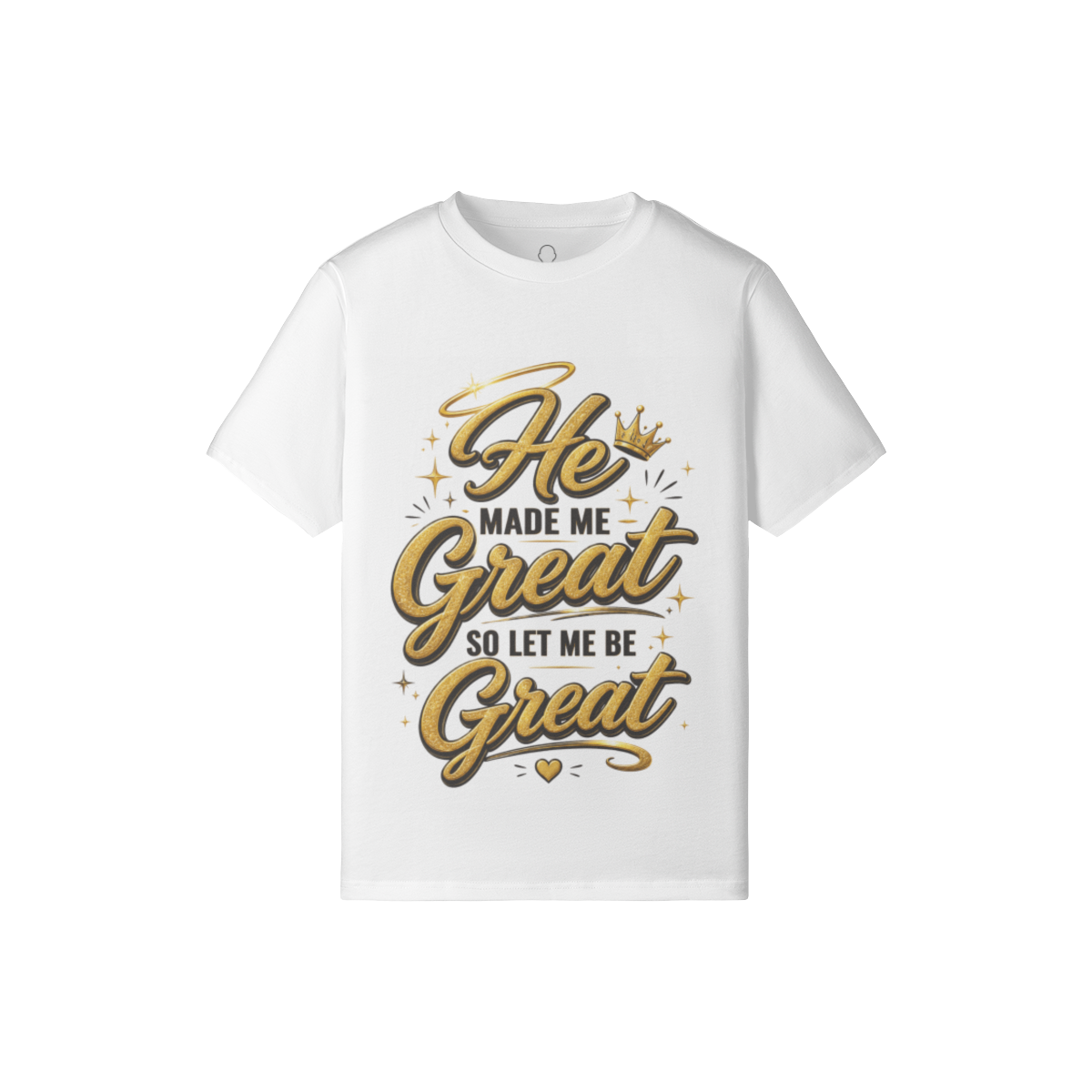 HeMadeMeGreat_GoldBlack Womens Slim Fit Tee