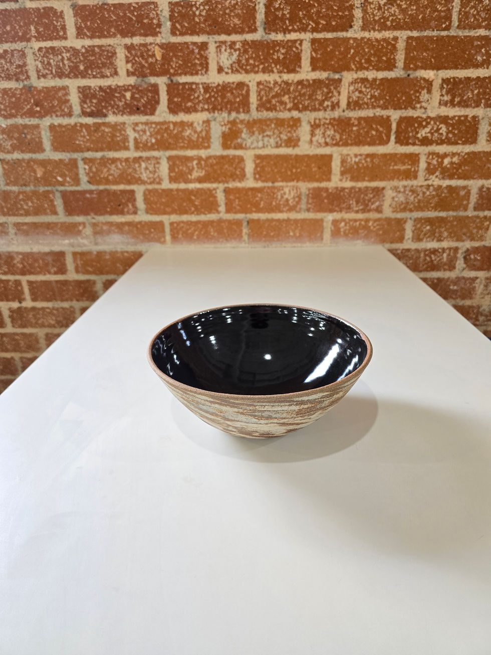 Marbled Bowl with Oil Spot Interior