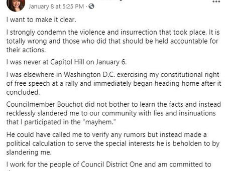 OVERREACTION HITS WHITTIER AS PEOPLE DEMAND WHITTIER COUNCILMEMBER RESIGN FOR ATTENDING RALLY IN DC