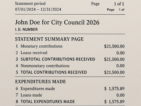 Mayor Vinatieri Transfers Funds from 2024 Campaign, While Challengers Remain Financially Inactive
