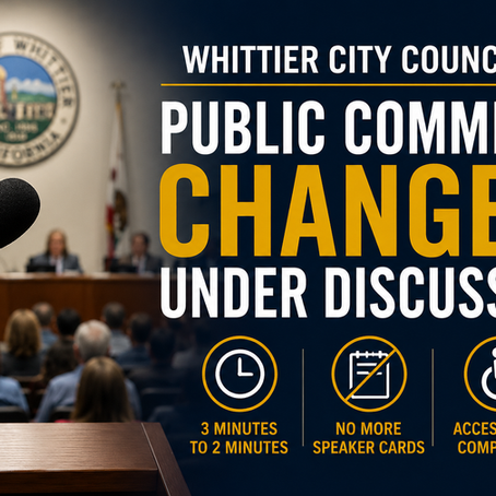 Proposed Changes to Public Comment Rules Spark Debate at Whittier City Council