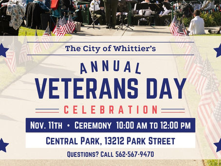 Whittier Honors Veterans with Annual Celebration at Central Park